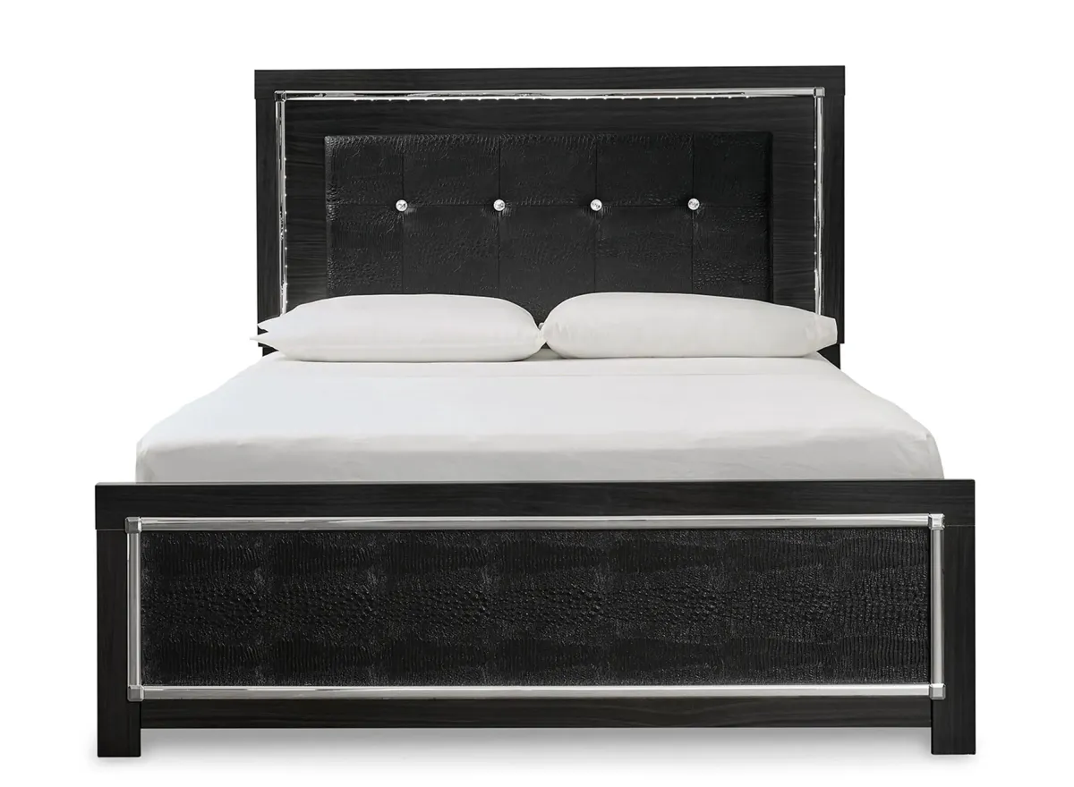 Kaydell Queen Upholstered Panel Bed in Black by Ashley Furniture