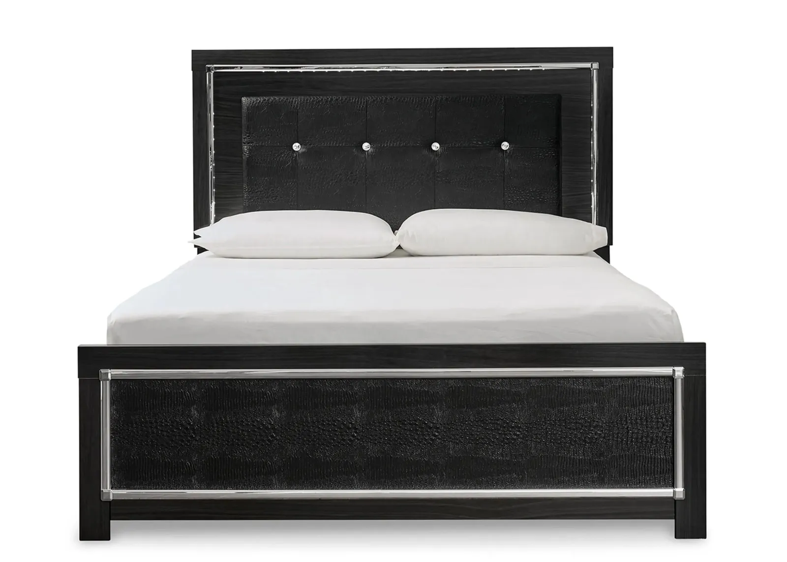 Kaydell Queen Upholstered Panel Bed in Black by Ashley Furniture