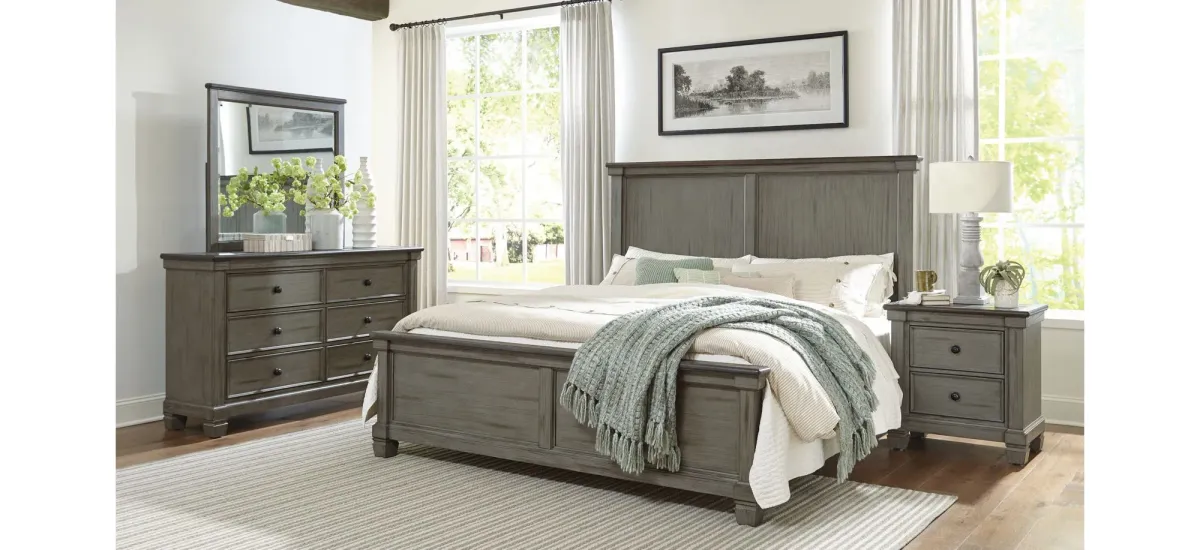 Andover California King Bed in Coffee and Antique Gray by Bellanest