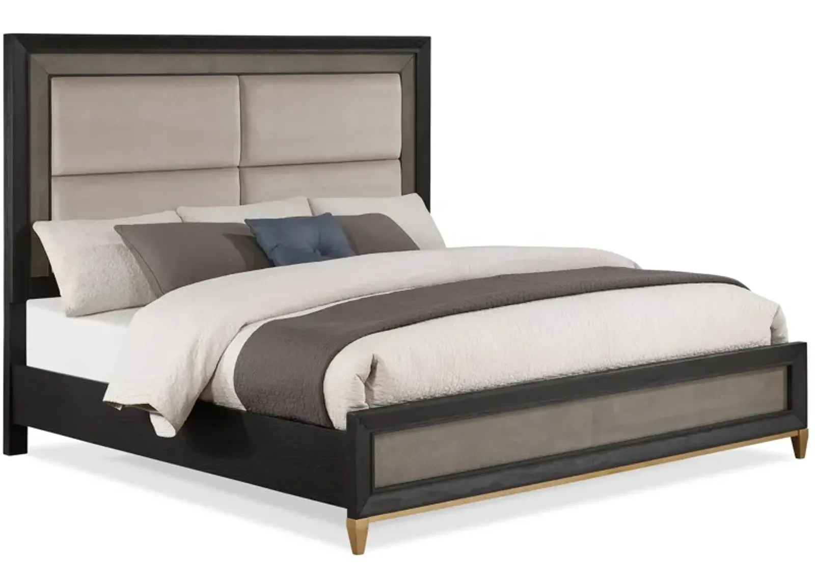 Payson Bed in Charcoal Black/Light Khaki by Crown Mark