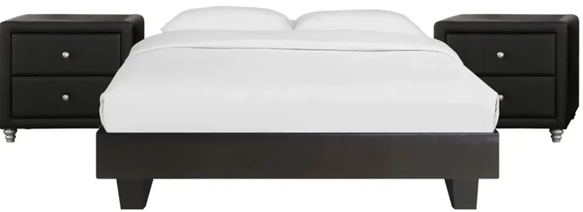 Acton Platform Bed with 2 Nightstands