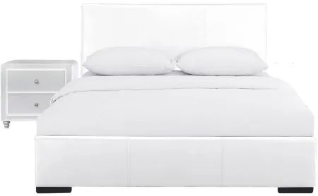 Hindes Platform Bed with 1 Nightstand in White by CAMDEN ISLE