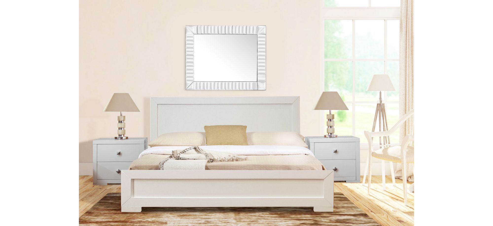 Trent Platform Bed in White by CAMDEN ISLE