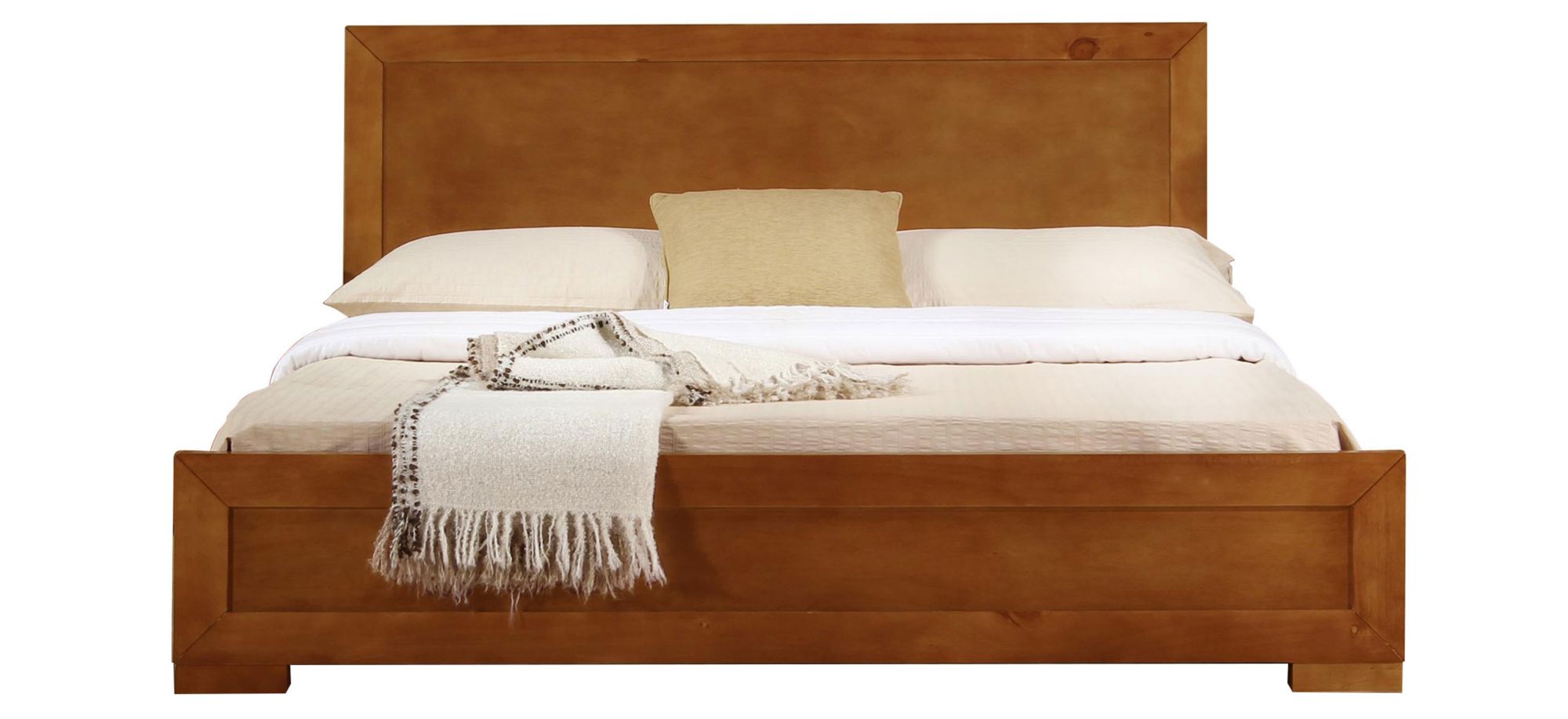 Trent Wooden Platform Bed with 1 Nightstand