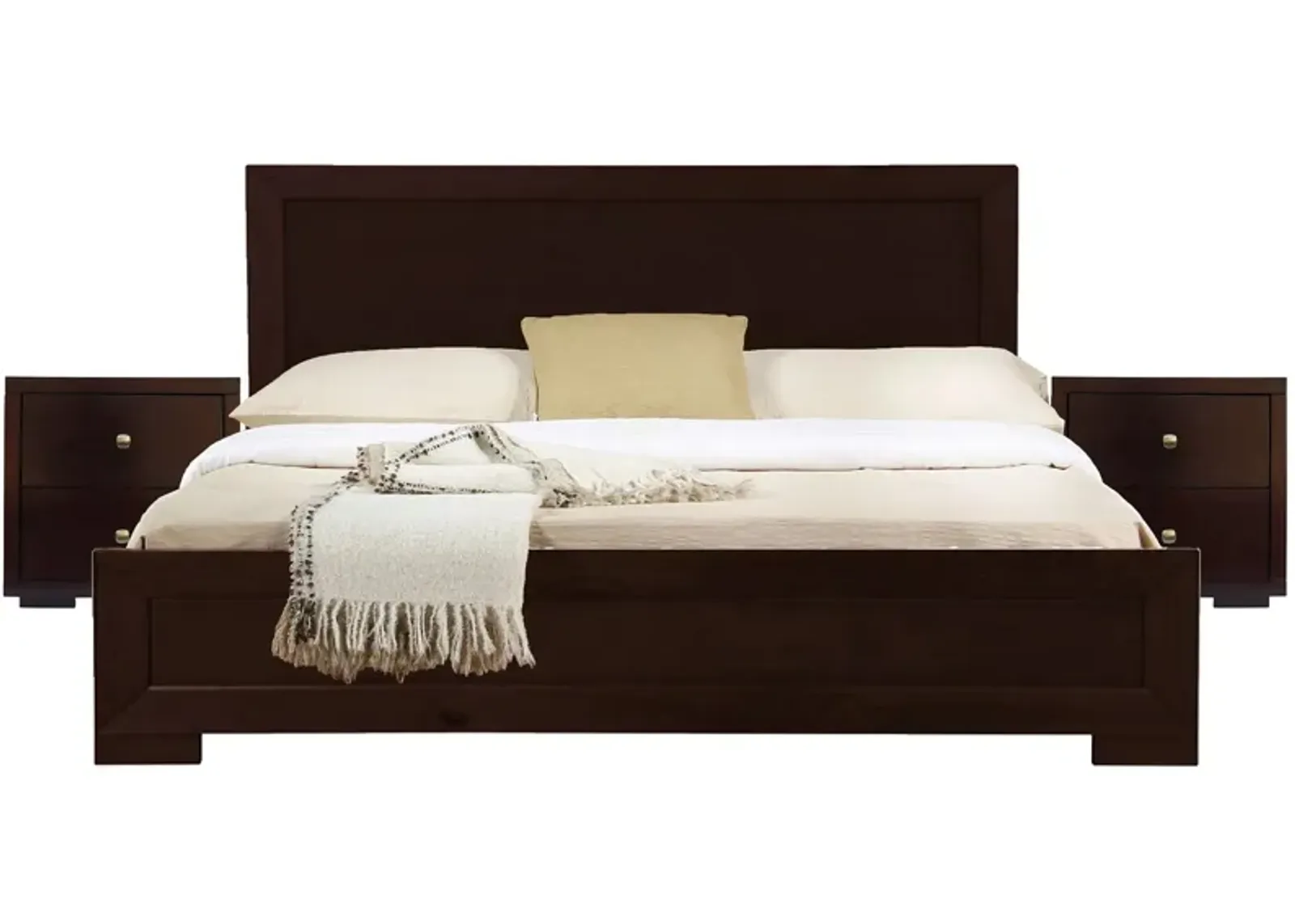 Trent Platform Bed with 2 Nightstands in Espresso by CAMDEN ISLE