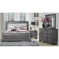 Brambley 4-pc. Upholstered Bedroom Set in Gray by Homelegance
