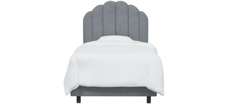 WIlber Bed in Velvet Steel Gray by Skyline