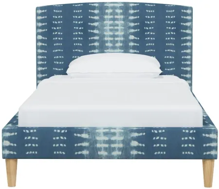 Warren Bed in Dotted Stripe Indigo by Skyline