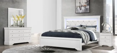 Pompei 4-pc. Bedroom Set in Metallic White by Global Furniture Furniture USA