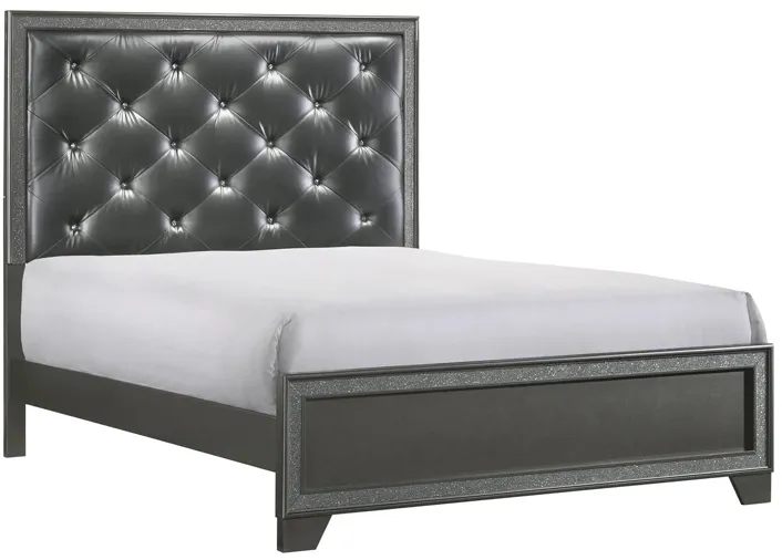 Kaia King Bed in Mocha Silver/ Dark Gray by Crown Mark