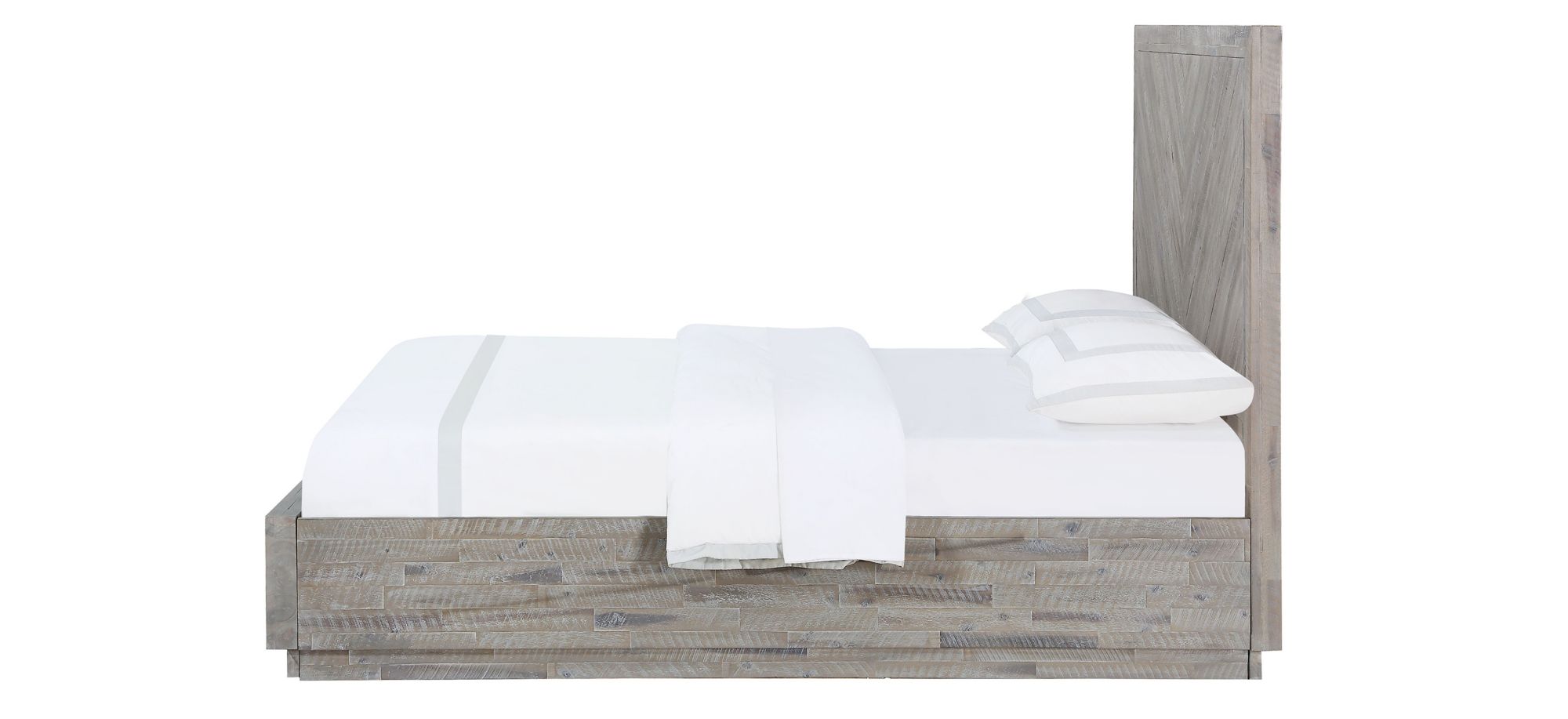 Herringbone QueenSize Solid Wood Storage Bed