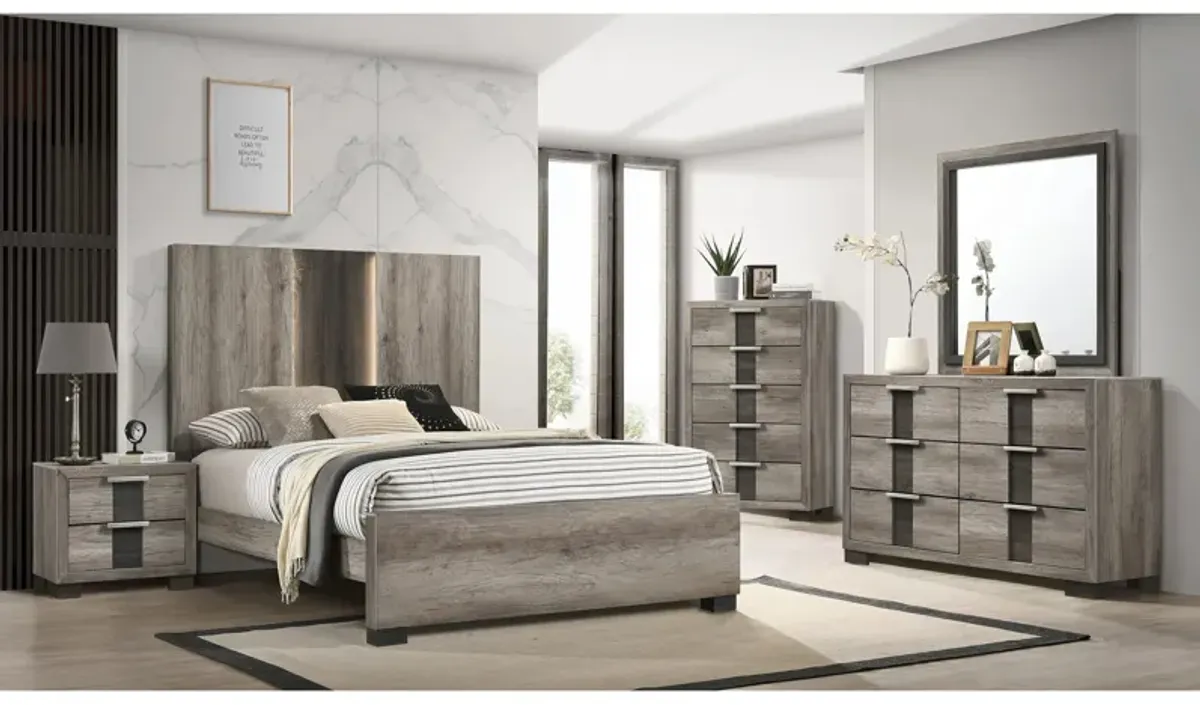 Rangley 5-pc. Bedroom Set in Grey/Brown by Crown Mark