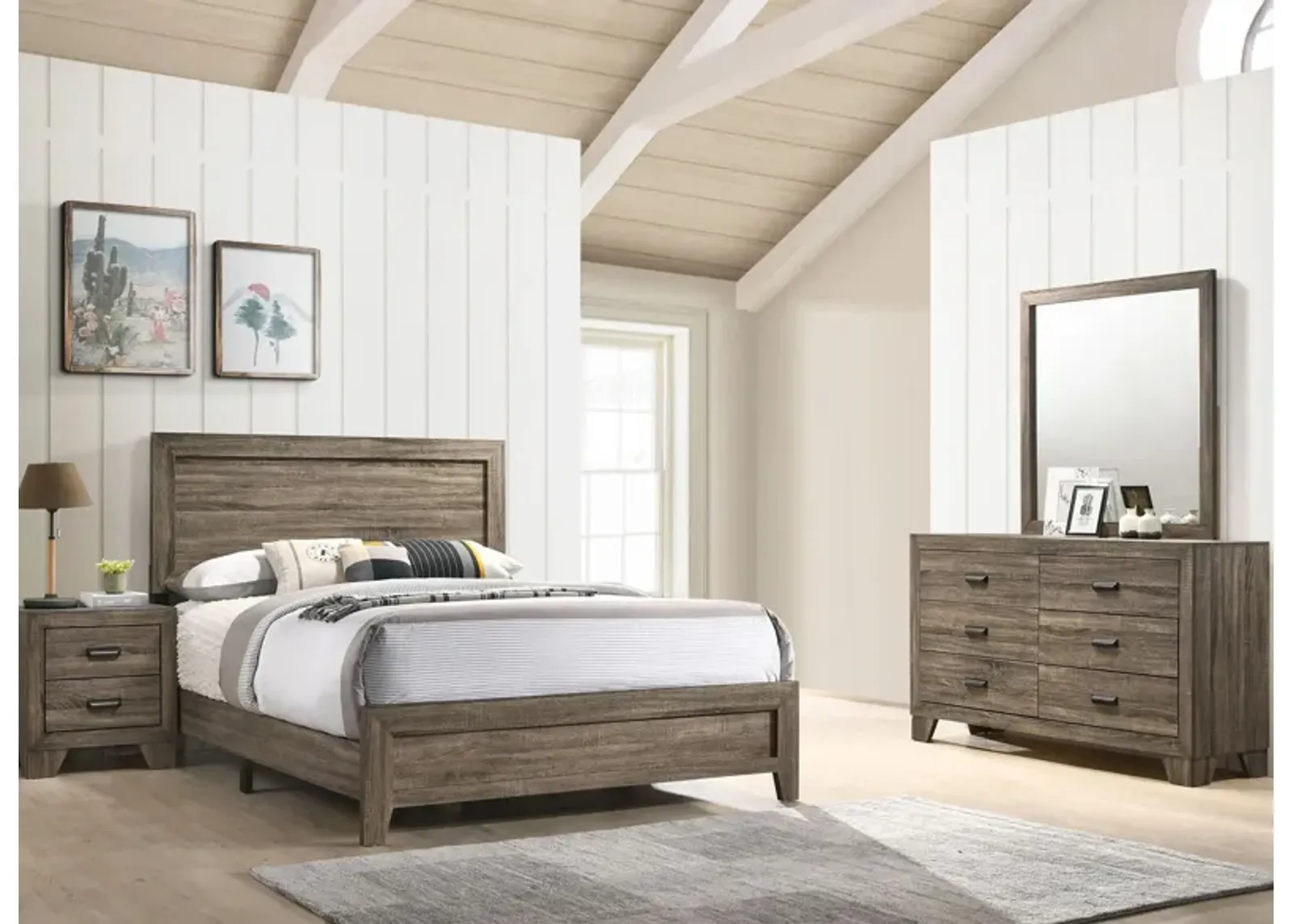 Millie 4-pc. Bedroom Set in Gray by Crown Mark