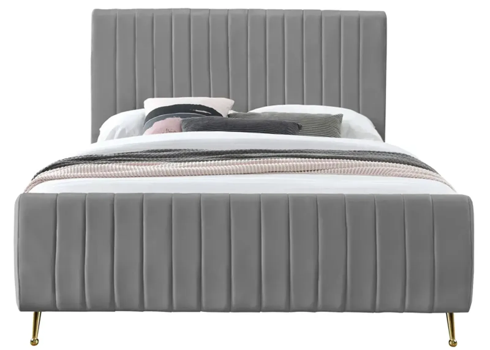 Zara Queen Bed in Gray by Meridian Furniture