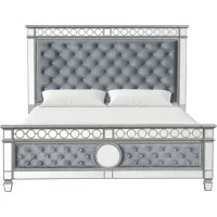 Geneva Queen Size Bed in Silver/Mirror by Glory Furniture