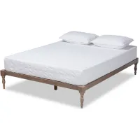 Iseline Full Size Platform Bed Frame in Antique Oak by Wholesale Interiors
