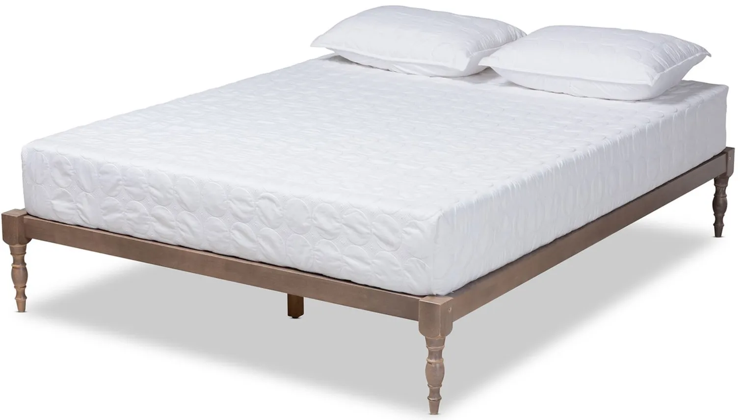 Iseline Full Size Platform Bed Frame in Antique Oak by Wholesale Interiors