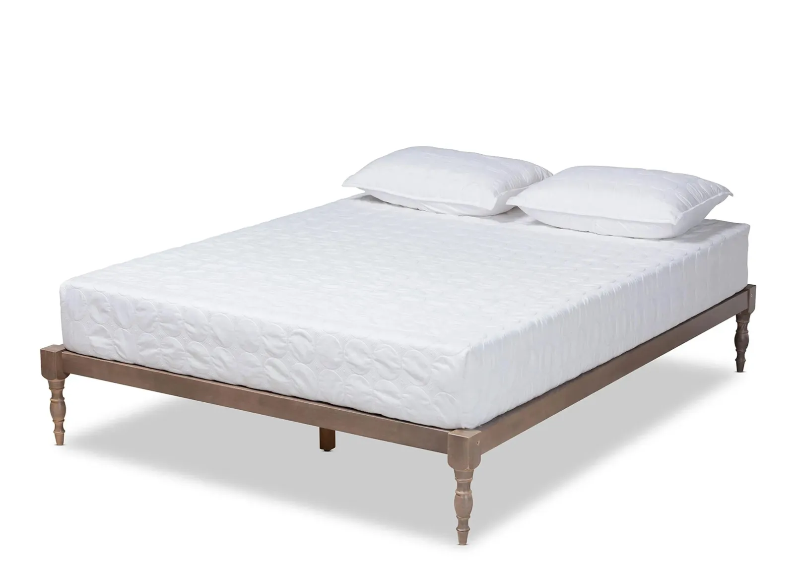 Iseline Full Size Platform Bed Frame in Antique Oak by Wholesale Interiors