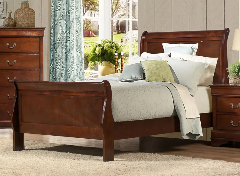 Edina Bed in Brown Cherry by Homelegance