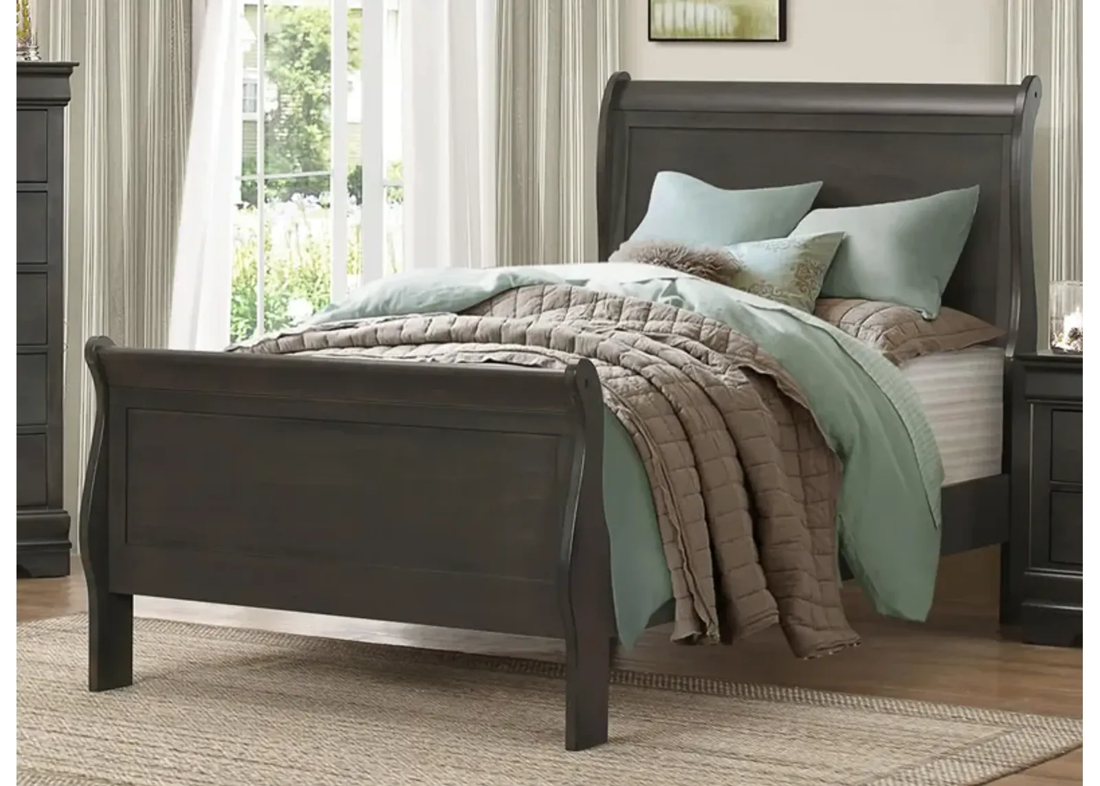 Edina Bed in Gray by Homelegance