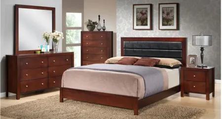 Burlington Upholstered Bed in Cherry by Glory Furniture