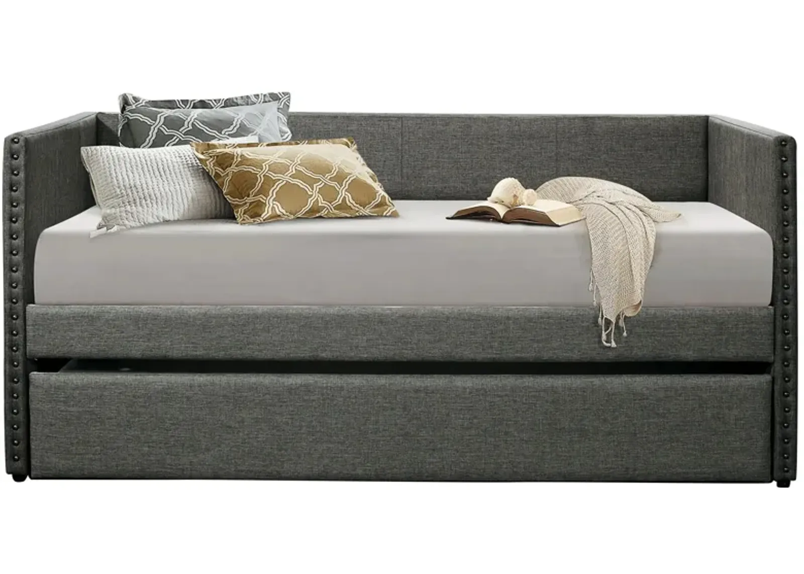 Tia Twin Daybed With Trundle in Gray by Homelegance