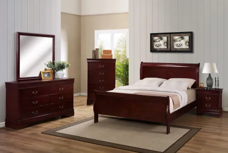 Louis Phillip Bed in Cherry by Crown Mark