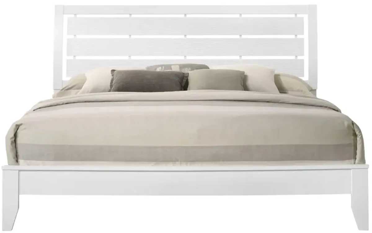 Evan King Bed in White by Crown Mark