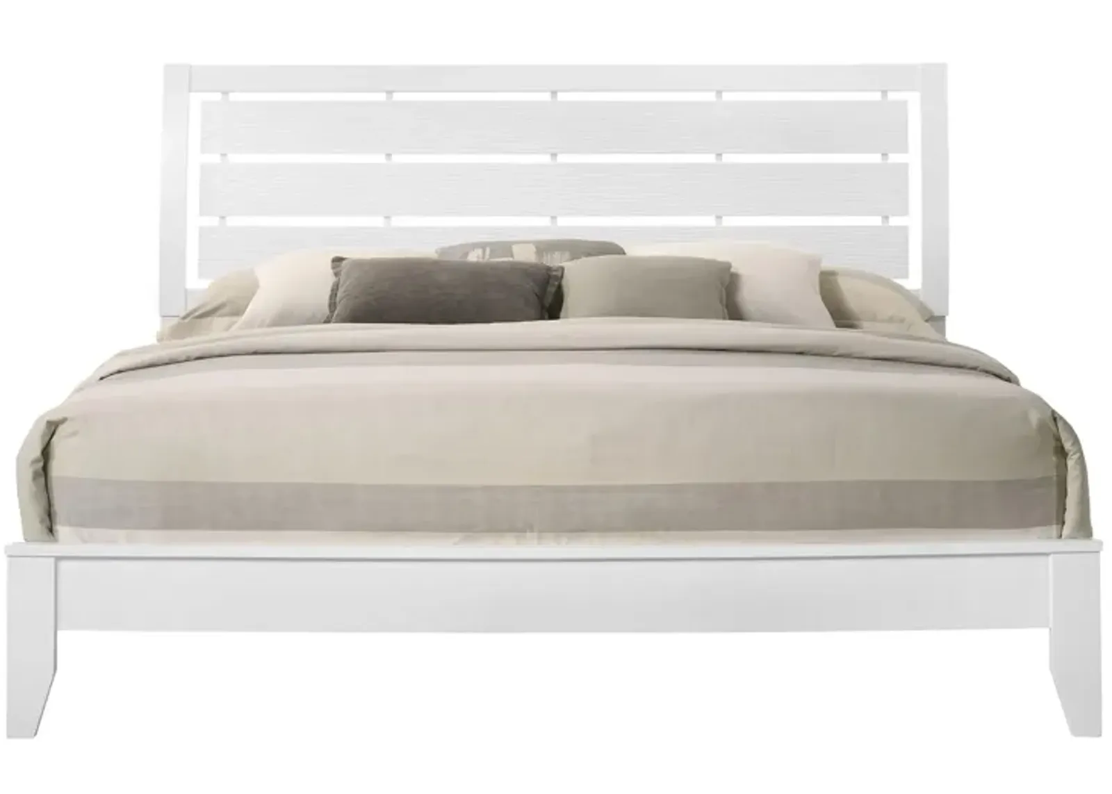 Evan King Bed in White by Crown Mark