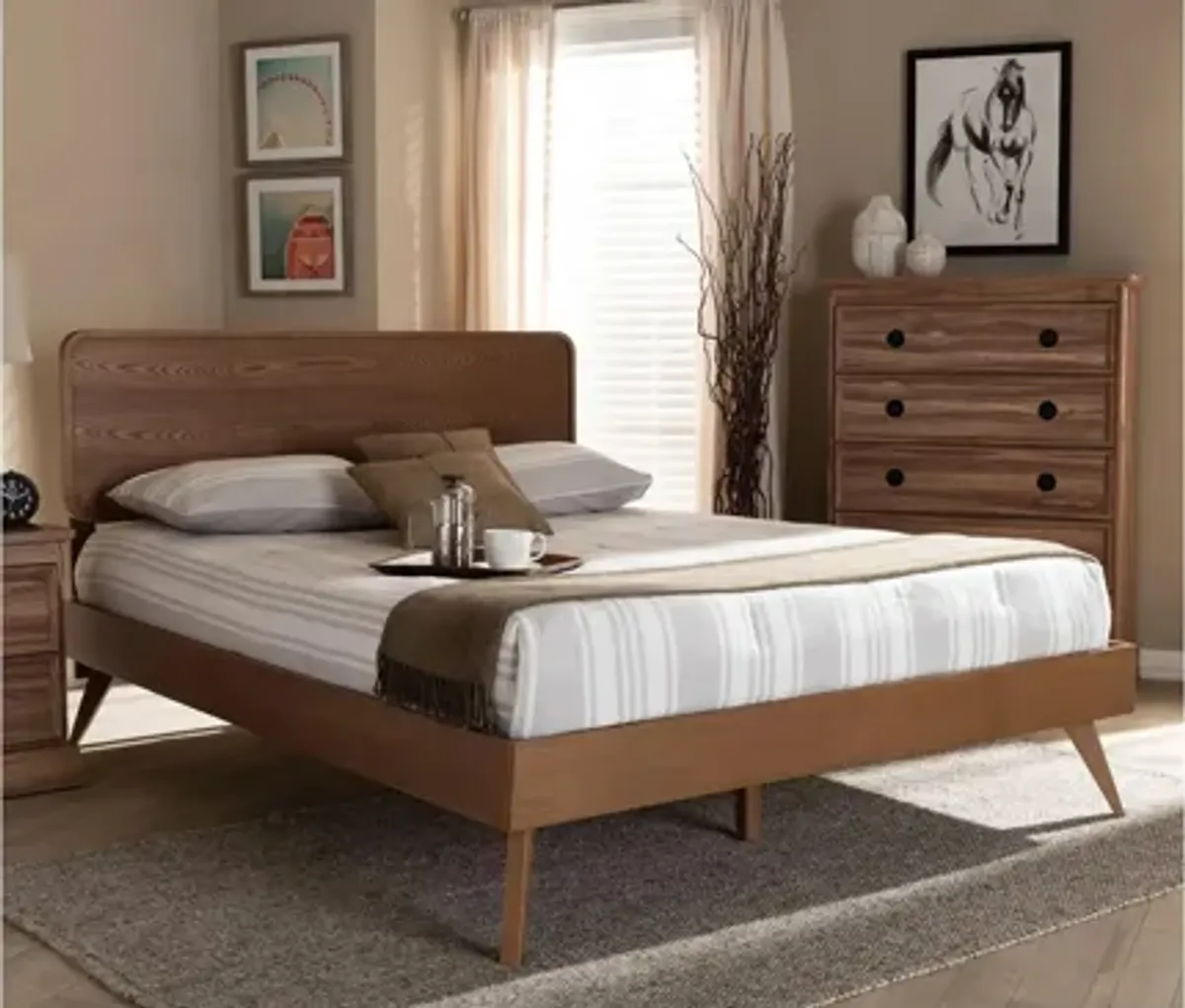 Demeter Mid-Century Full Size Platform Bed