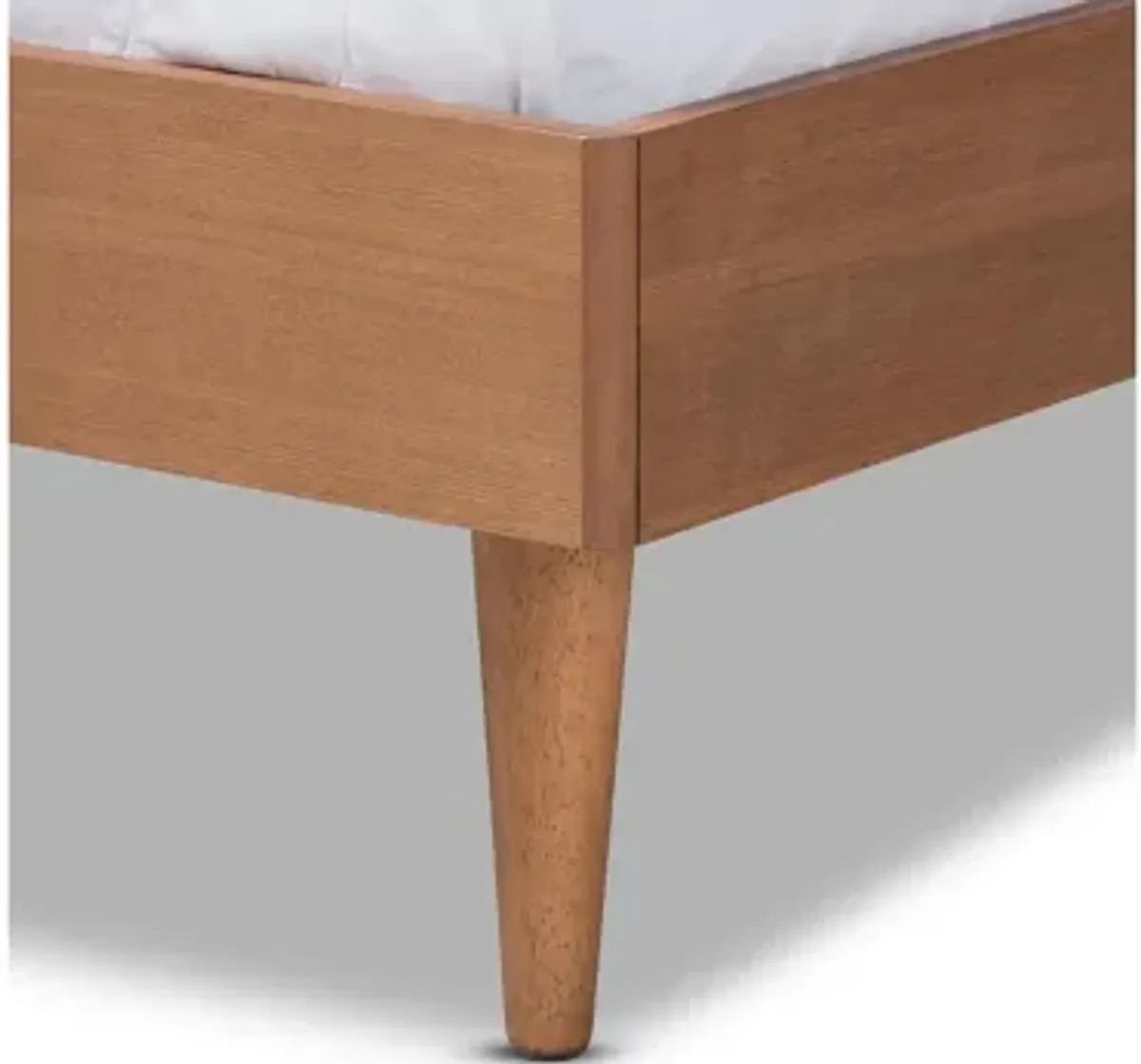 Rina Mid-Century Platform Bed with Wrap-Around Headboard