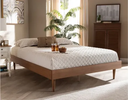 Rina Mid-Century King Size Wood Bed Frame in Ash Walnut by Wholesale Interiors