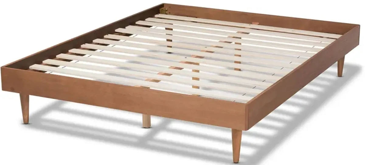 Rina Mid-Century King Size Wood Bed Frame