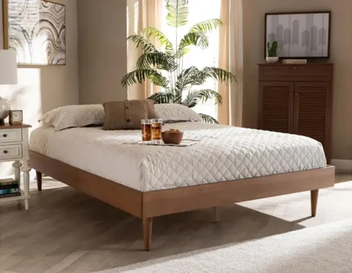 Rina Mid-Century King Size Wood Bed Frame