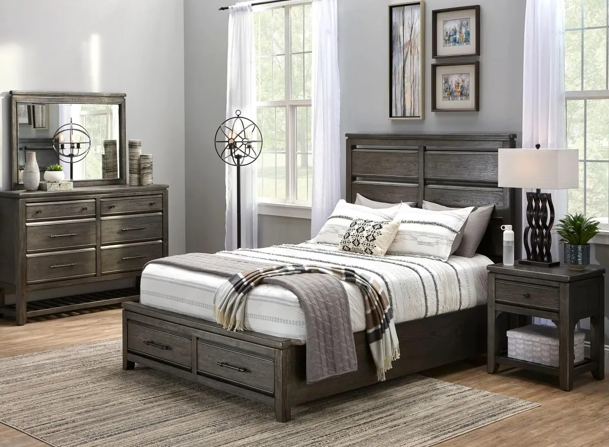 Slater 4-pc. Platform Storage Bedroom Set in Gray by Bellanest