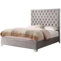 Louisa Upholstered Bed in silver gray by Emerald Home Furnishings