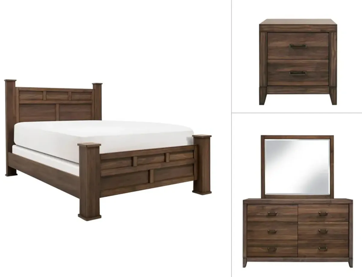 Exeter 4-pc. Bedroom Set in Medium Brown by Davis Intl.