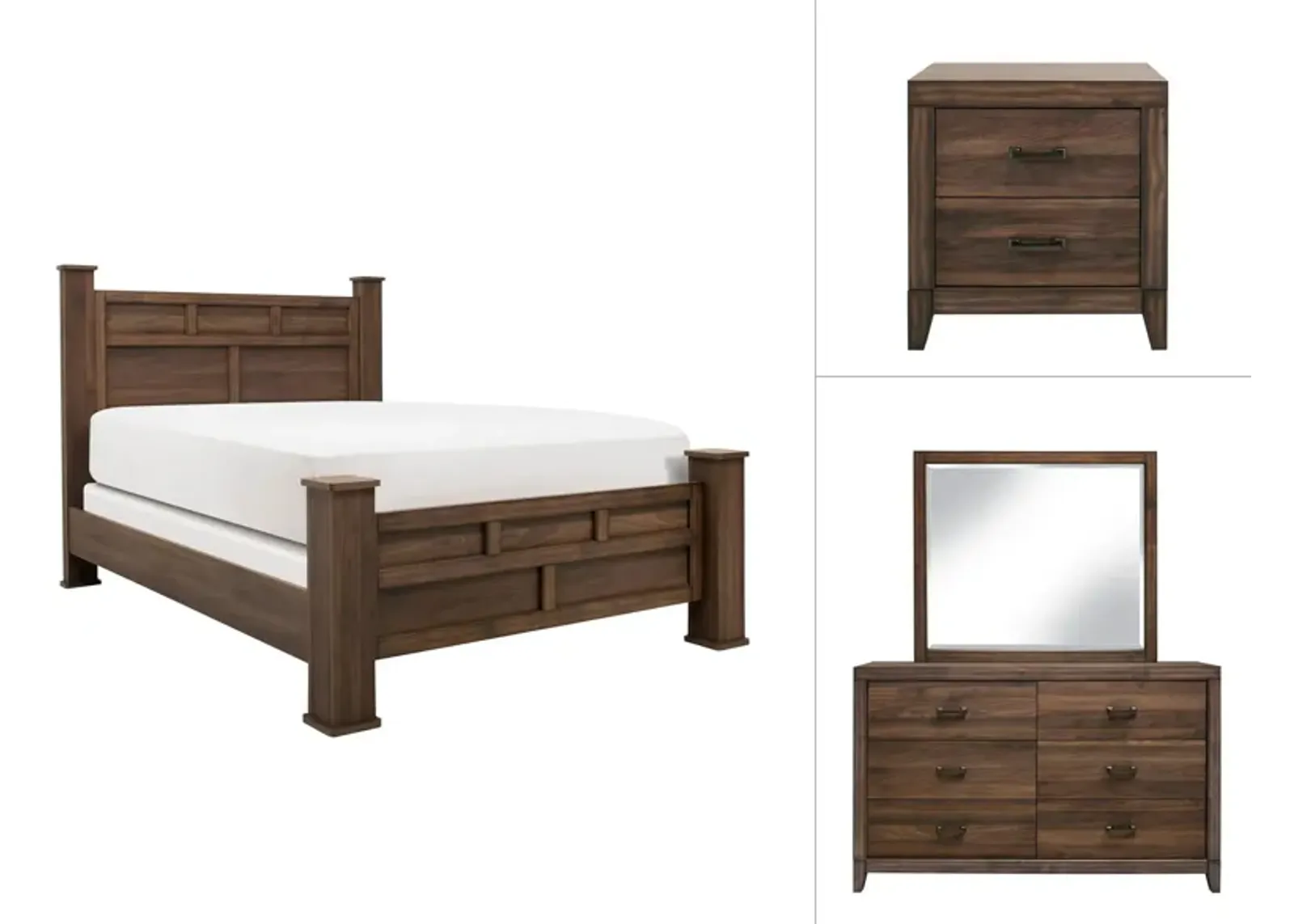 Exeter 4-pc. Bedroom Set in Medium Brown by Davis Intl.