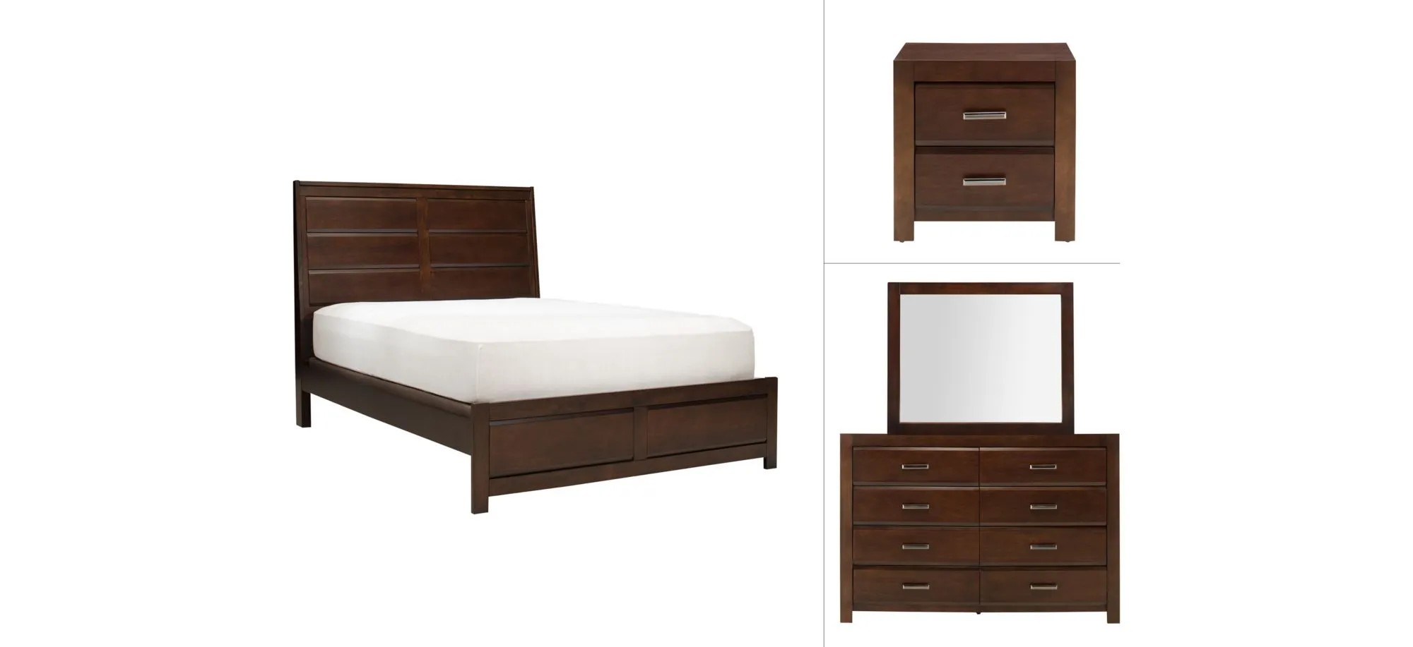 Reggio 4-pc. Bedroom Set in Walnut by Bellanest