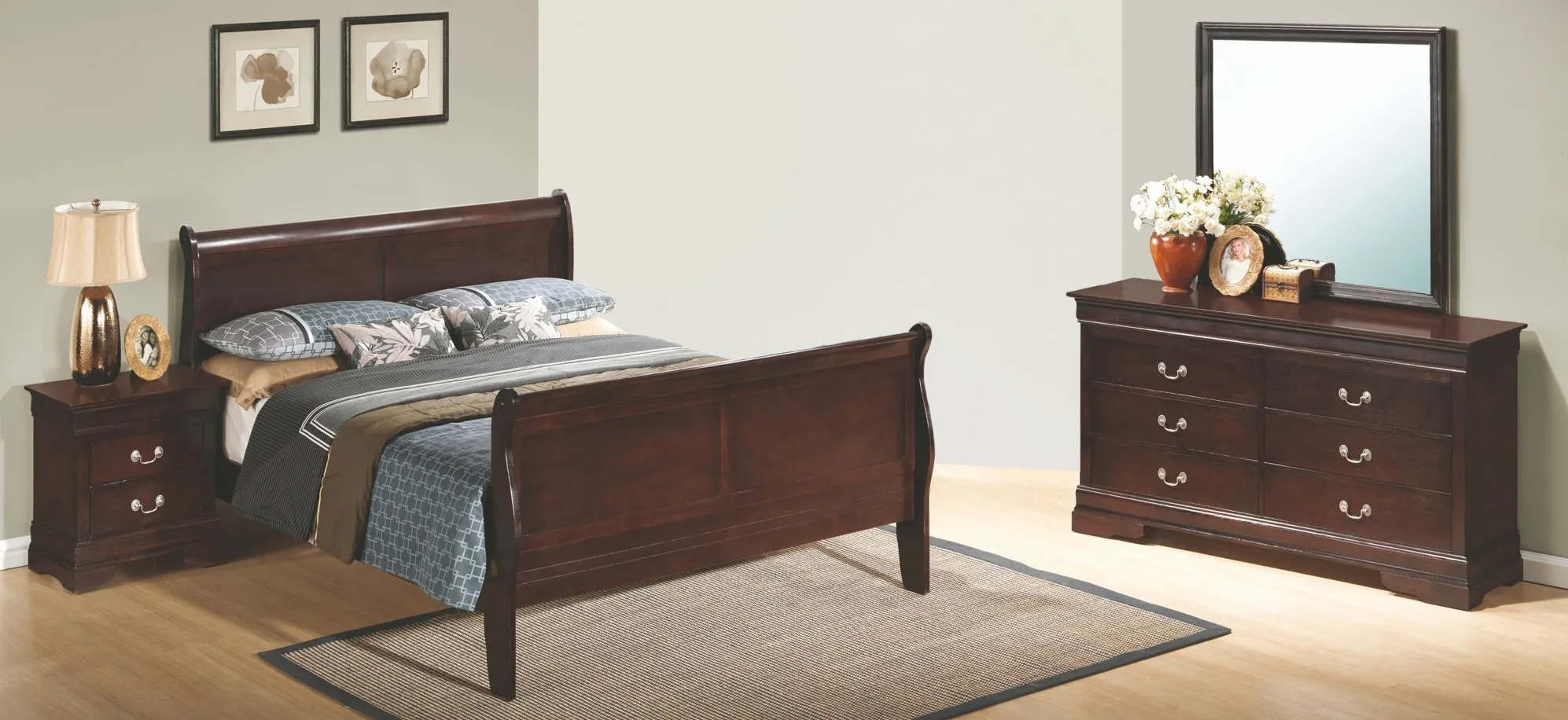 Rossie 4-pc. Bedroom Set in Cappuccino by Glory Furniture