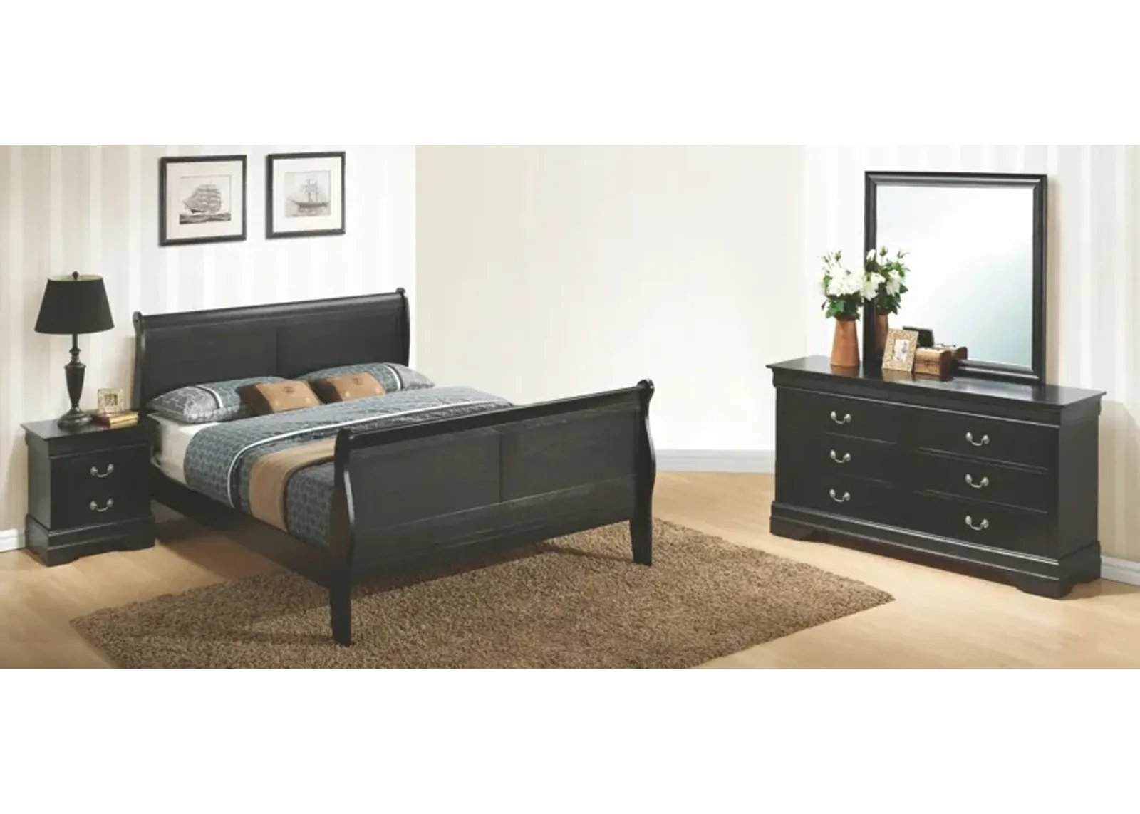 Rossie 4-pc. Bedroom Set in Black by Glory Furniture