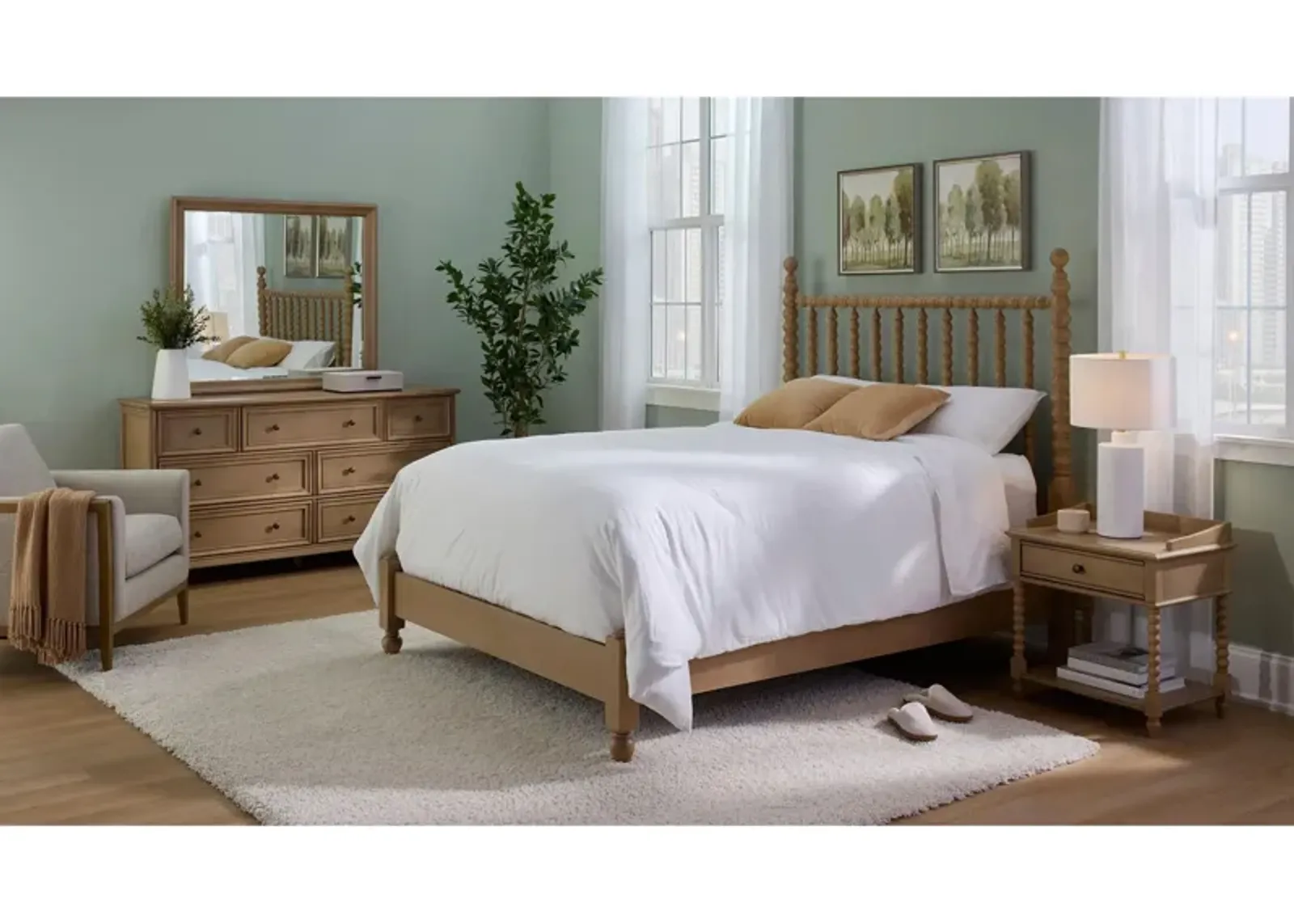 Joy 4pc. Bedroom Set in Brown by Bellanest