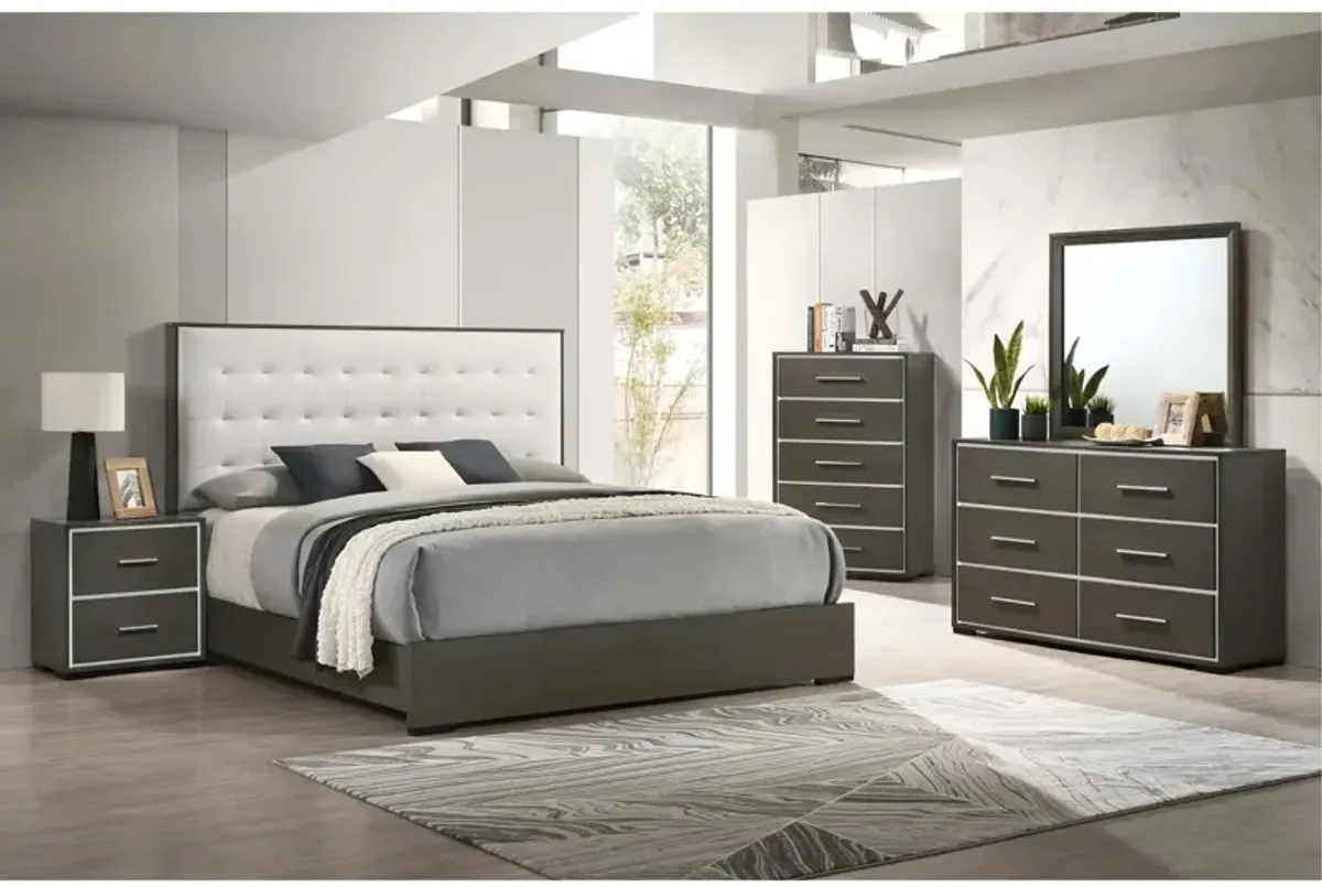 Sharpe 5-pc. Bedroom in Gray / White by Crown Mark