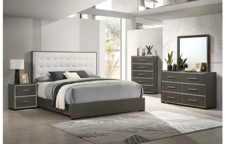 Sharpe 5-pc. Bedroom in Gray / White by Crown Mark