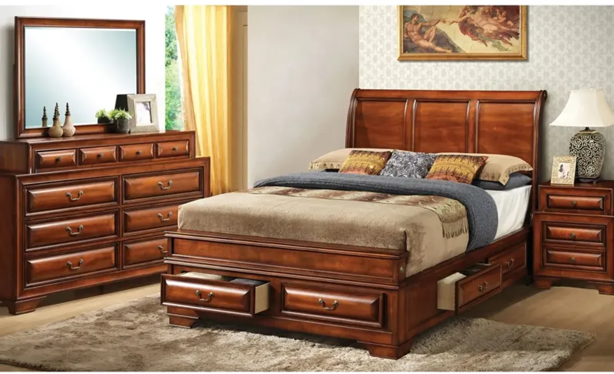 Sarasota 4-pc. Storage Bedroom Set in Brown by Glory Furniture