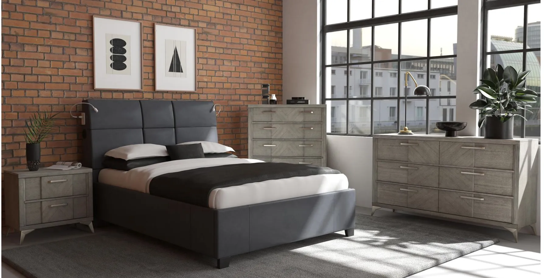 Calypso Bed in Black by Bernards Furniture Group