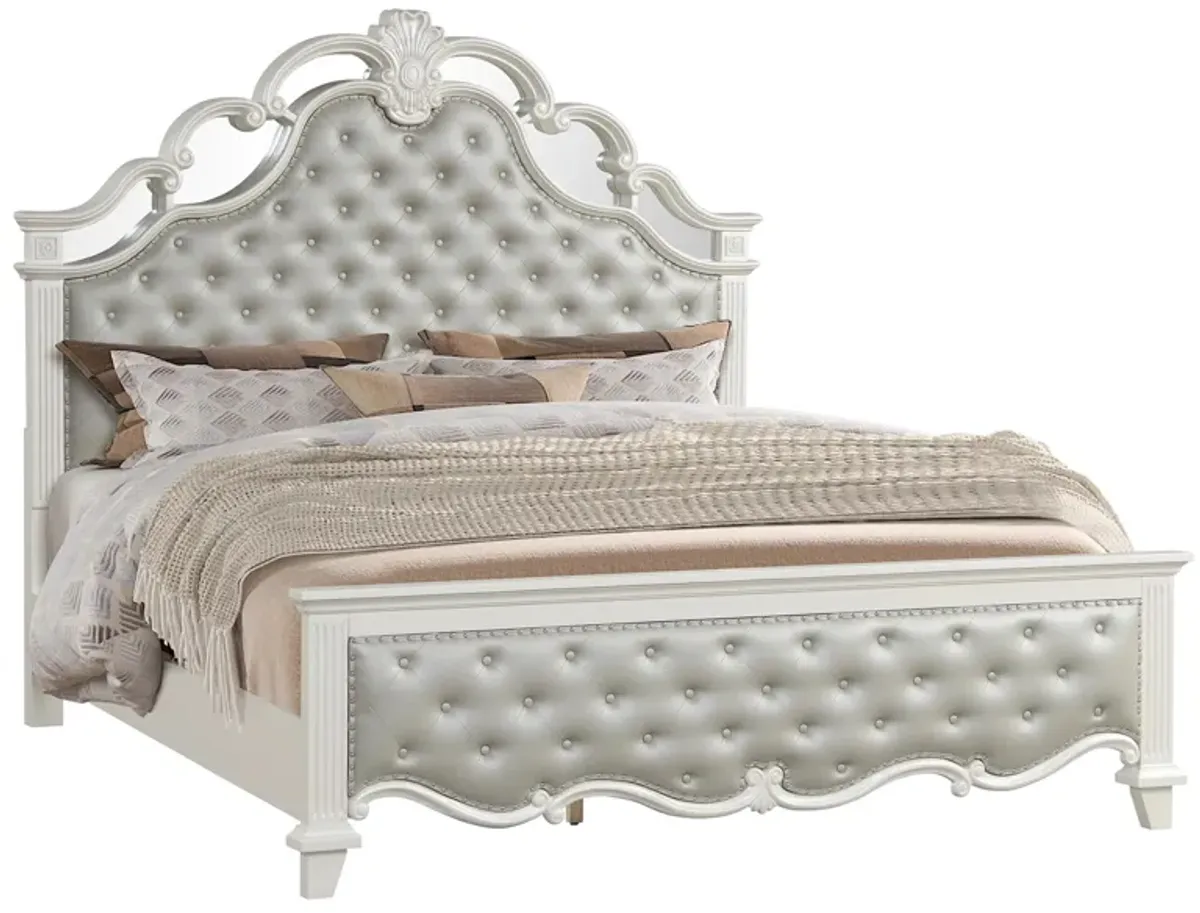 Sonia Bed in Pearl by Cosmos Furniture