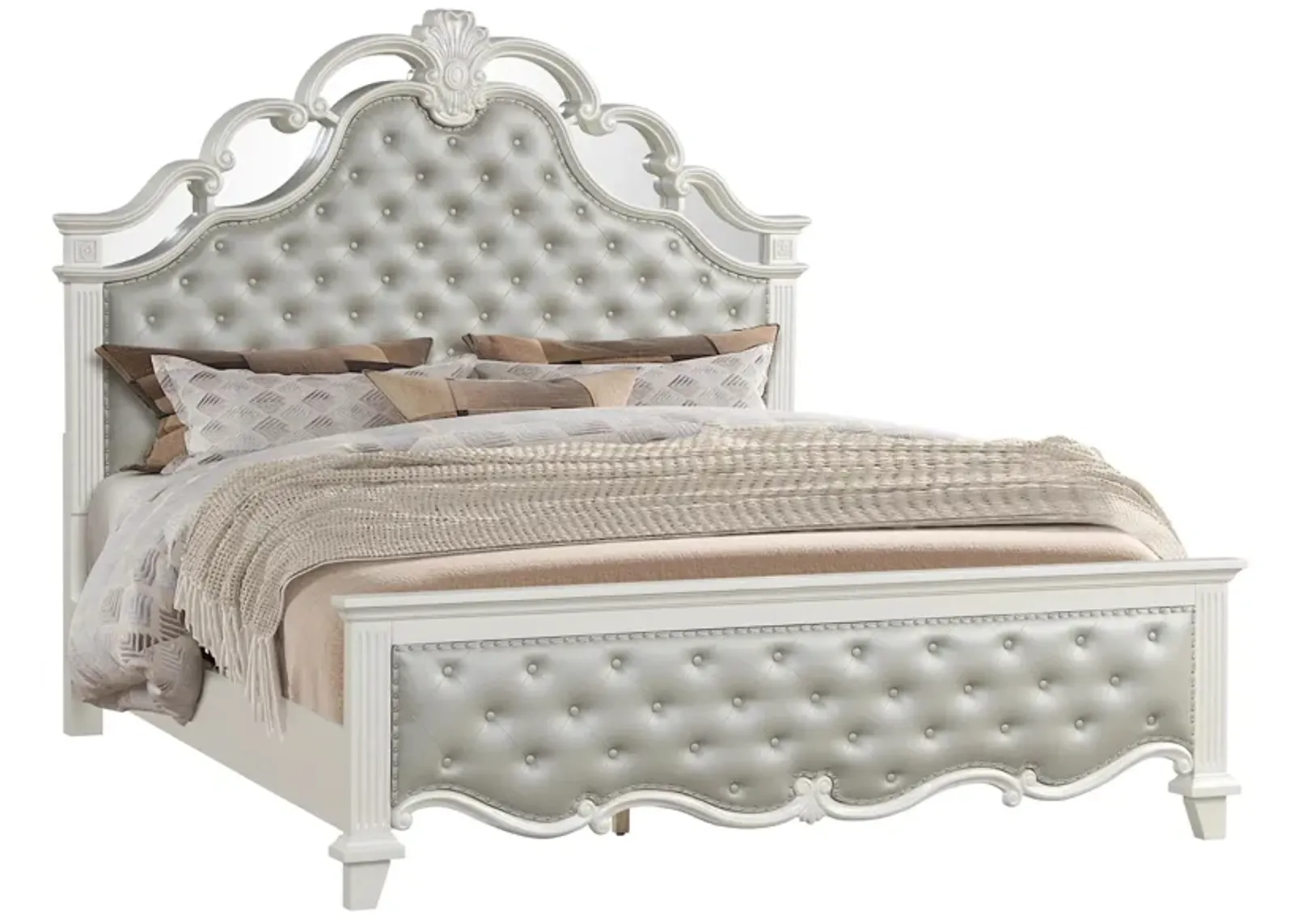 Sonia Bed in Pearl by Cosmos Furniture