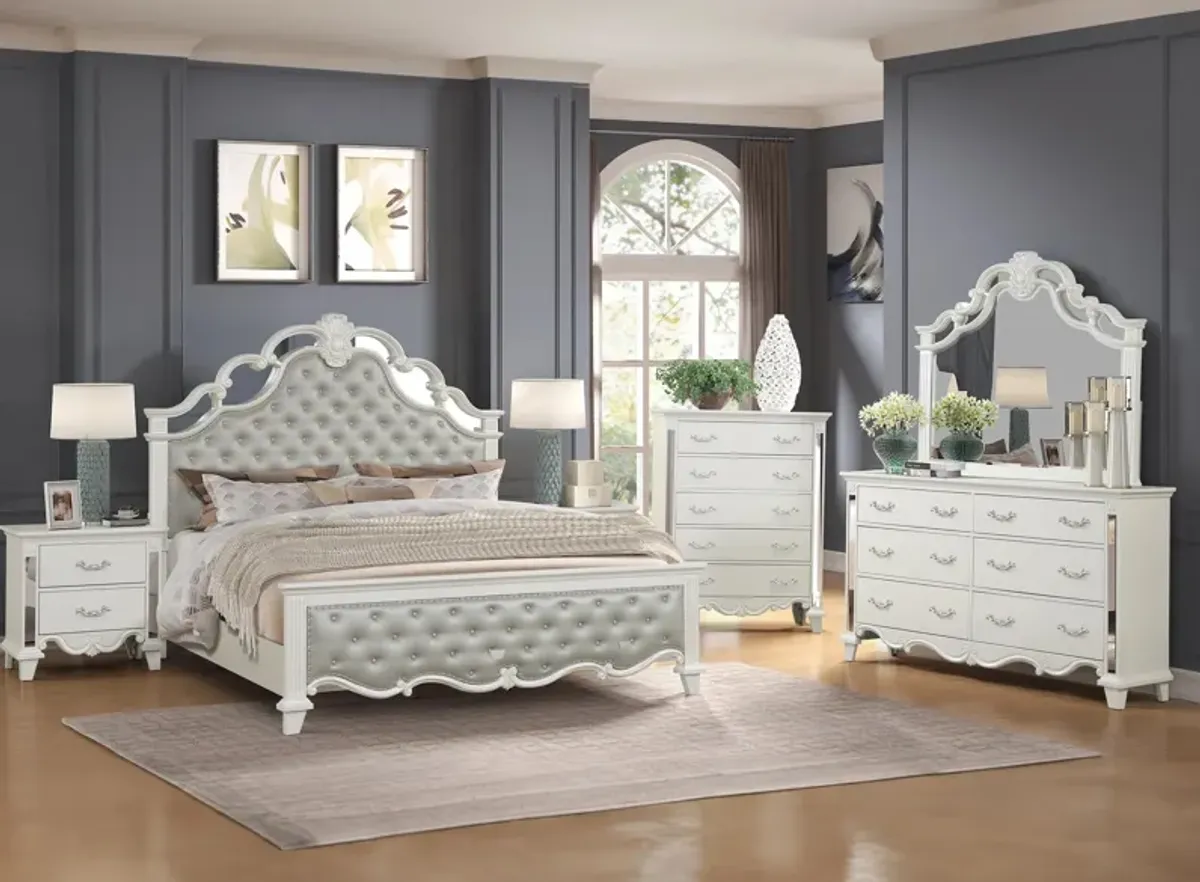 Sonia 4-pc. Bedroom Set in Pearl by Cosmos Furniture