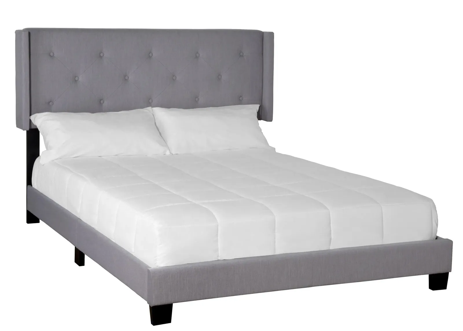 Lyla Upholstered Bed in Light Gray by Bernards Furniture Group